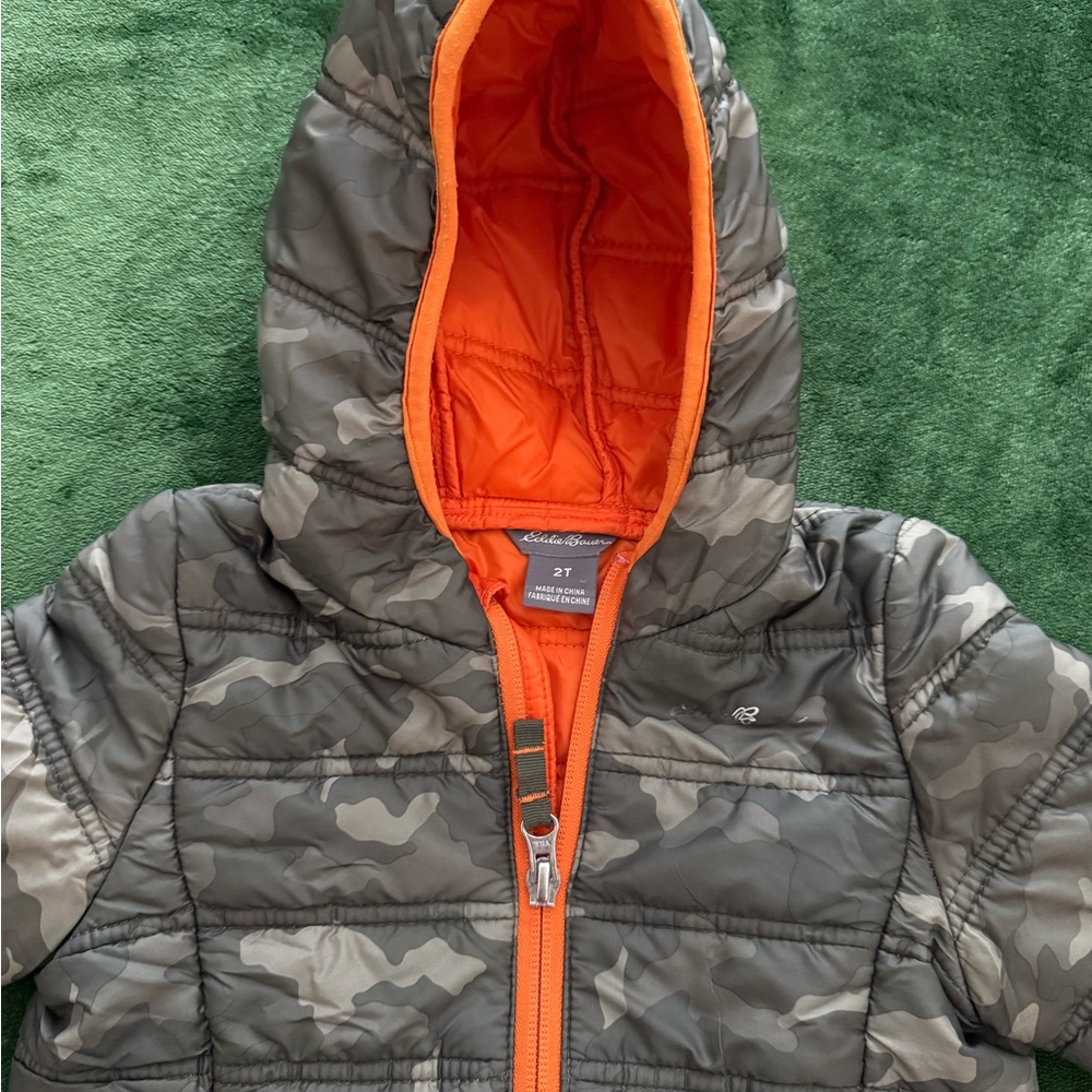 Eddie Bauer Kids Camo Jacket with Orange Lining